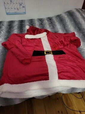 For Men Or Women Red Santa-Style "Comfy"with Faux Fur Trim